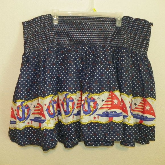 Fabric Girl Tube Top Elastic Dress Navy Summer Fun - Picture 2 of 5